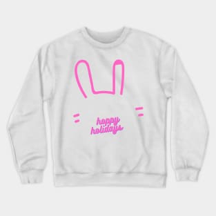 Christmas Rabbit Hoppy Holidays Rabbit Lovers Gift Bunnies Owners Crewneck Sweatshirt